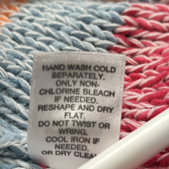 Beautiful Multi-Color Stripe Loose Knit Sweater , L - Picture 8 of 8